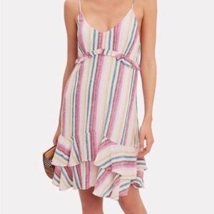 Rails Multicolor Striped Ruffle Mini Dress